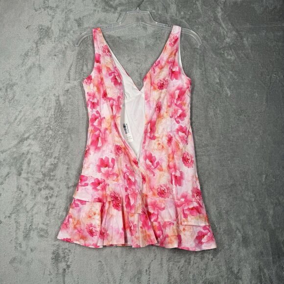 Morning Mist‎ Dress Womens 8 Pink Floral Flowers Mini Feminine Romantic Flirty - Picture 4 of 12